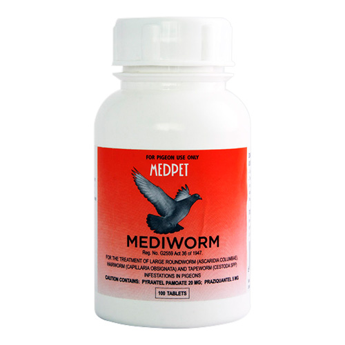 Mediworm Tabs for Birds - 100 Tablets
