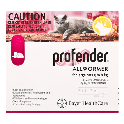 Profender Spot-On for Large Cats 5-8KG (Red)