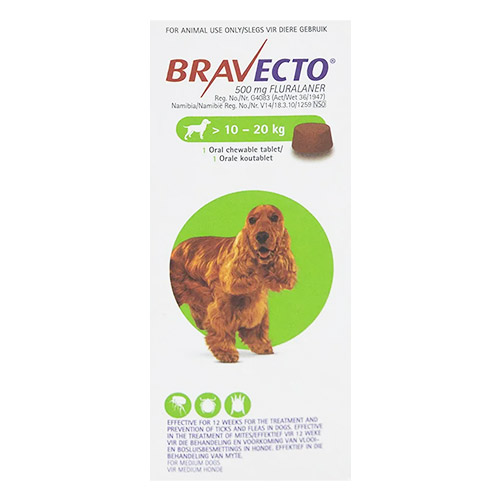 Buy Bravecto Chew Medium Dogs 10 to 20Kg Green Pack