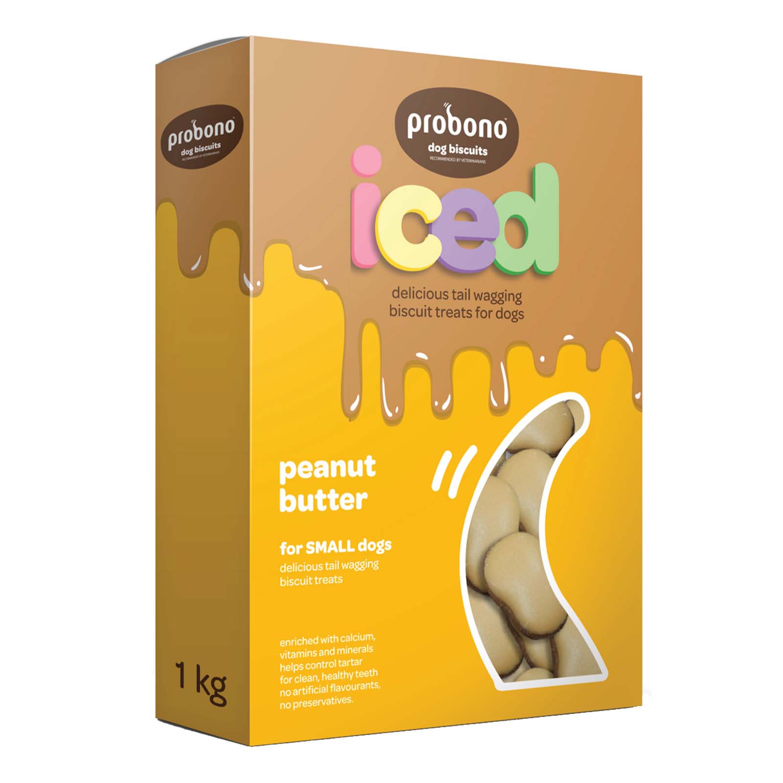 Probono Iced Peanut Butter Biscuits Treat for Small Dog