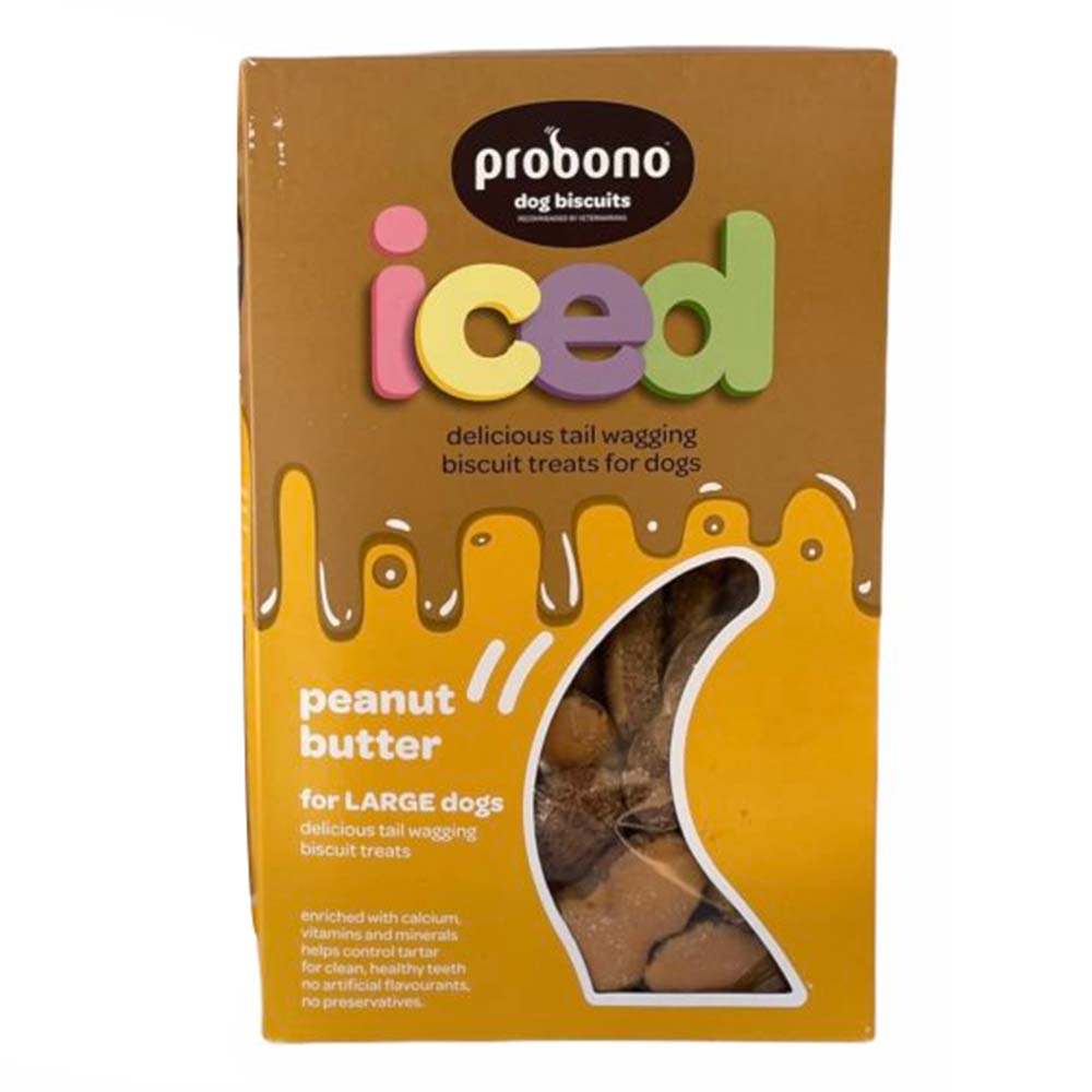Probono Iced Peanut Butter Biscuits Treat for Large Dog
