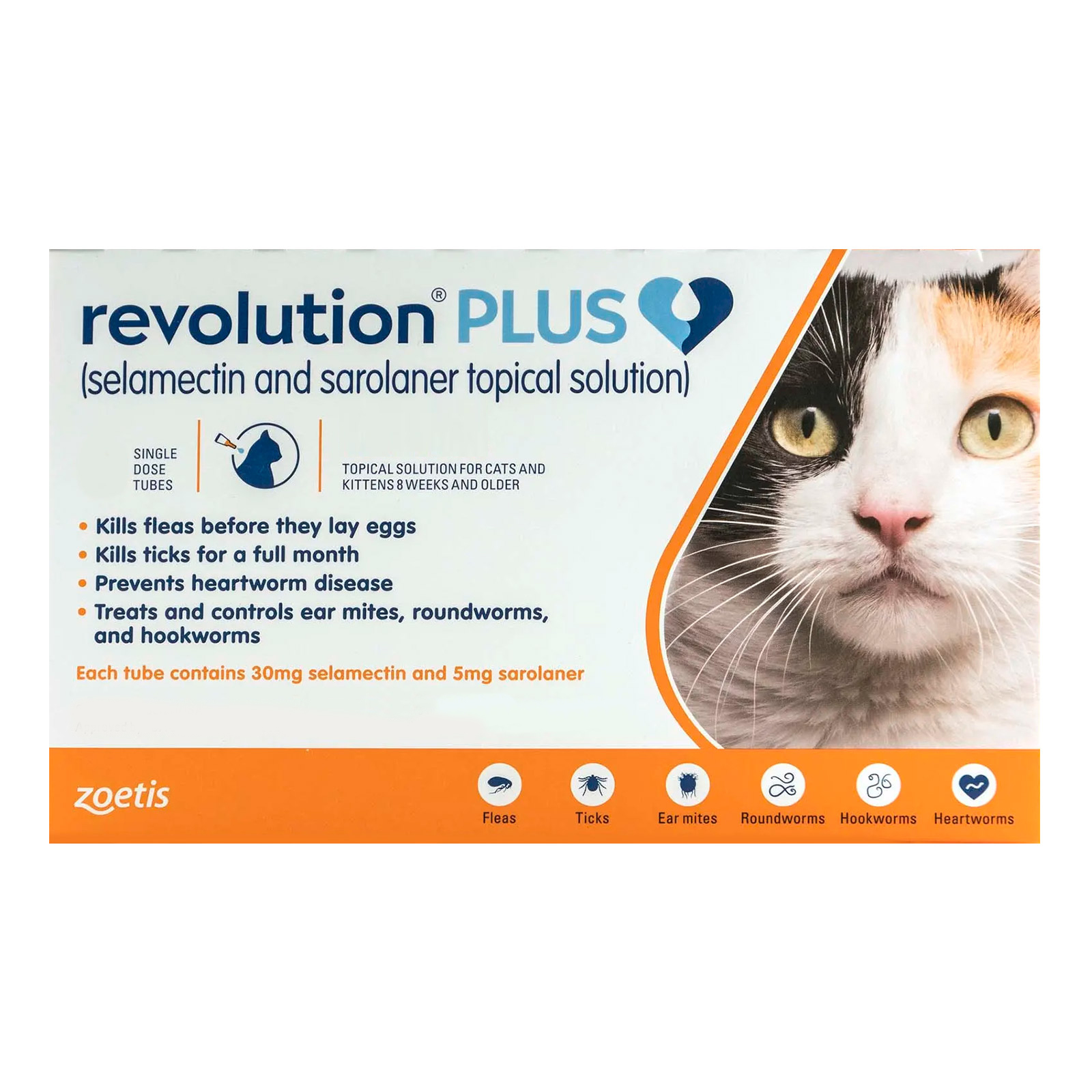 Revolution Plus Cat Tick, Flea and Worm Spot-On Treatment 2.5 Kg to 5 Kg